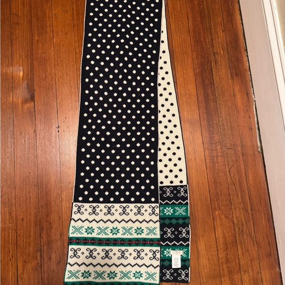 J.Crew Reversible Polka Dot Fair Isle Winter Scarf - Picture 4 of 4